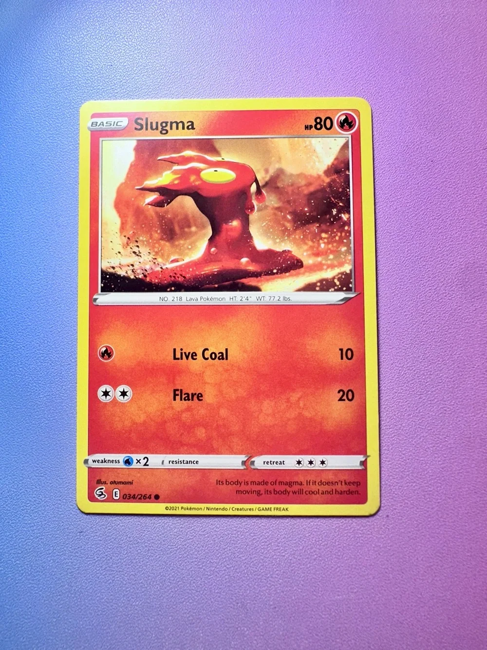 slugma - 034/264 (common) — pokémon: fusion strike